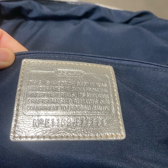 Rare Coach Signature Denim Blue with Silver Logo Backpack Book Bag 77171 main image 9